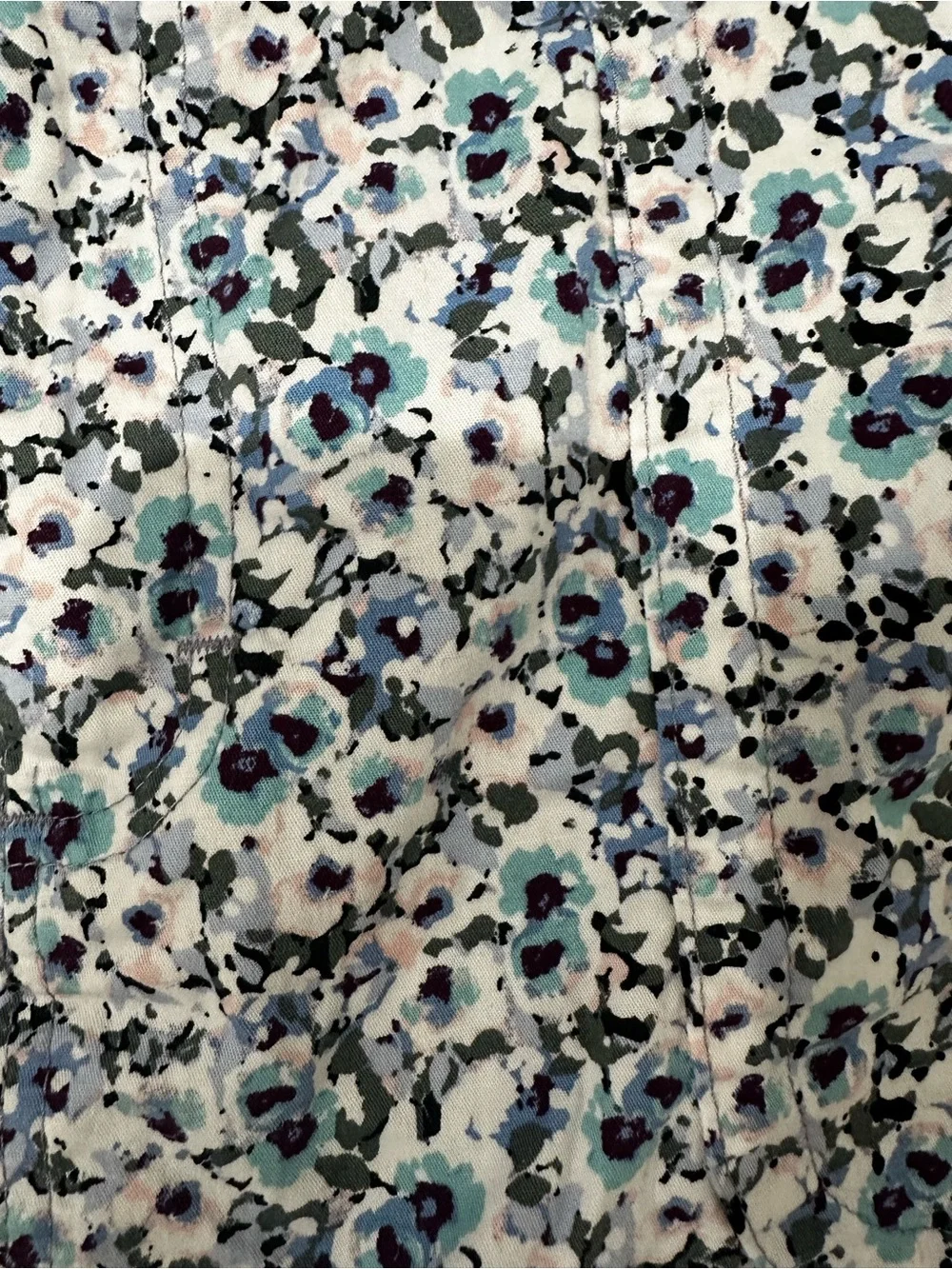 Lee White Floral Mini Skirt with Blue Accents